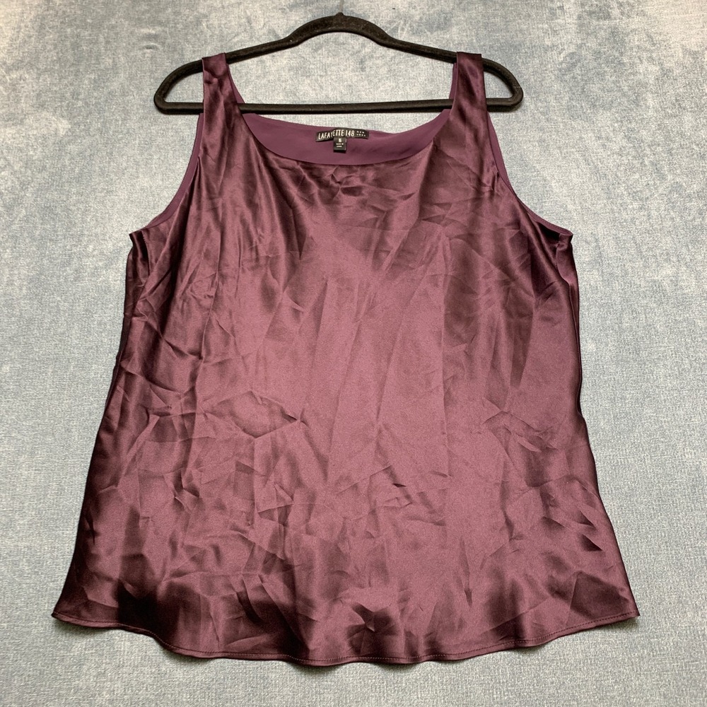Lafayette 148 New York Tank Top Womens 16 Purple Sleeveless Pullover Scoop Neck